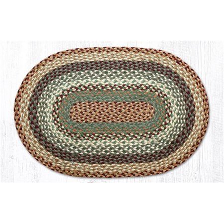 CAPITOL IMPORTING CO 27 x 45 in. Jute Oblong Braided Rug - Buttermilk and Cranberry 23-413